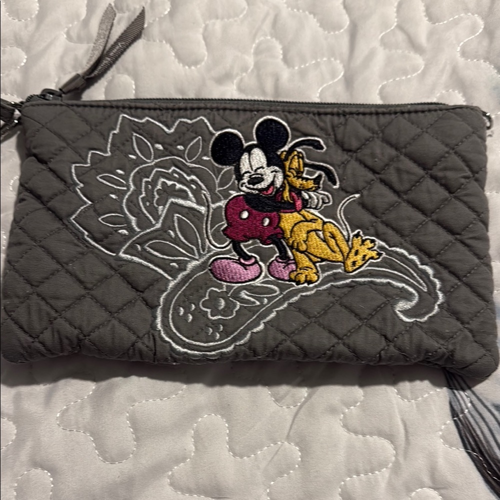 Vera Bradley Disney Gray Quilted Clutch